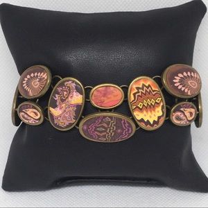 Jill Zarah, Polymer Clay Millefiore Bracelet, Gorgeous Color